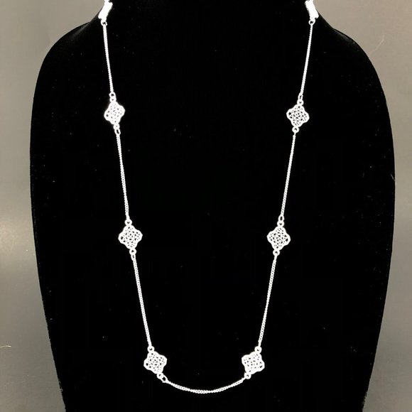 LC Lauren Conrad Jewelry - LC Lauren Conrad Necklace Long Silver Tone Decorative Chain